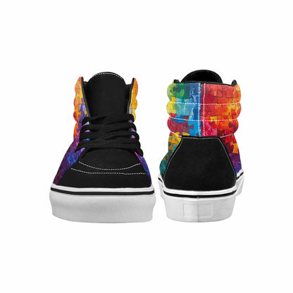 MEN'S Autism Puzzle Pieces High Top Canvas Kaleidoscope Sneakers