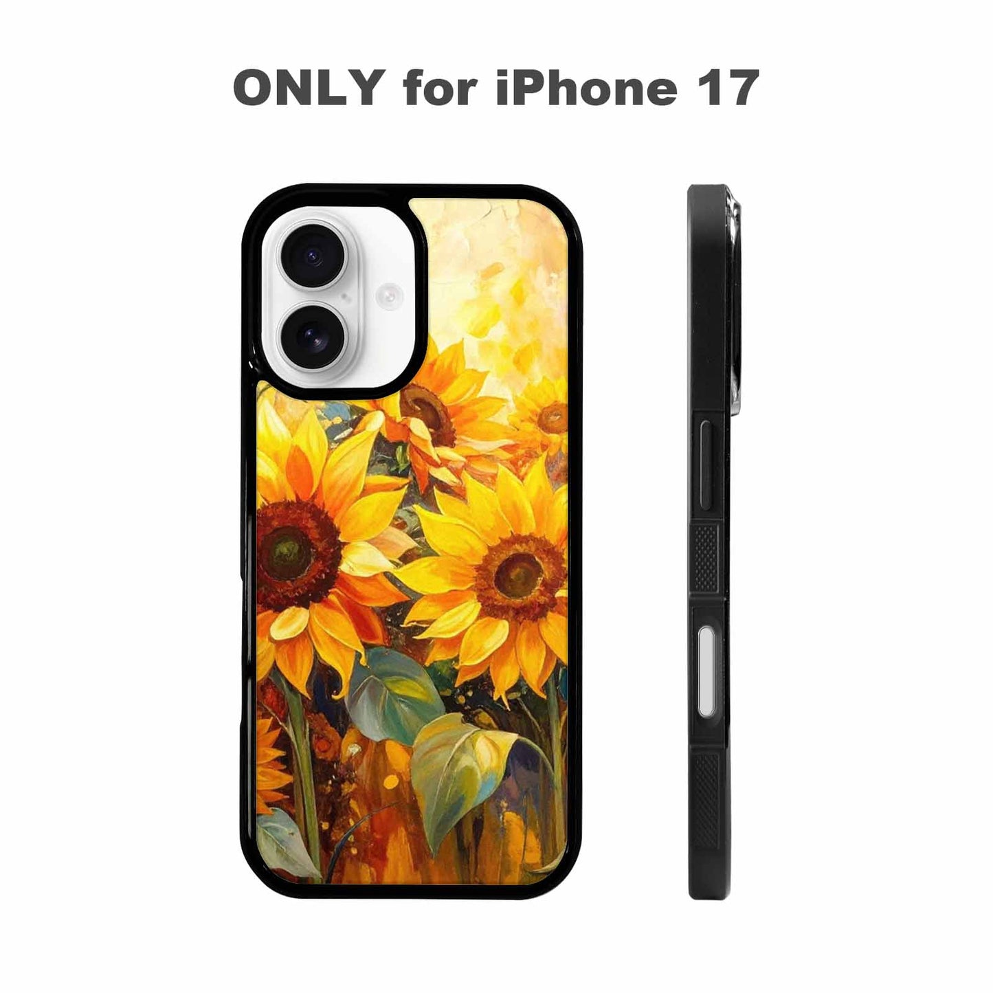 iPhone 17 Case — Impressionist Sunflower Brushstroke Pattern Floral, Unique Phone Case Design