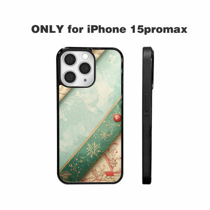 iPhone 15 Pro Max Case — Christmas Wrapping Paper Pattern Art Wallpaper, Personalized Phone Case