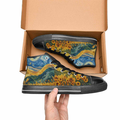 MEN'S Van Gogh-Style Swirl High Top Canvas Grunge Shoes