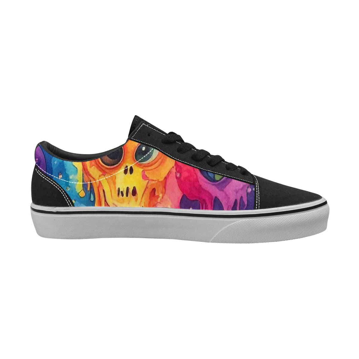 WOMEN'S Aliens  Tie Dye Lace-Up Canvas Neon Fantasy Custom Shoes