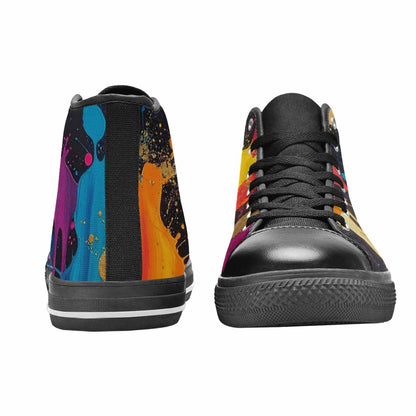 WOMEN'S Paint Splatter High Top Canvas Wallpaper Art Custom Sneakers