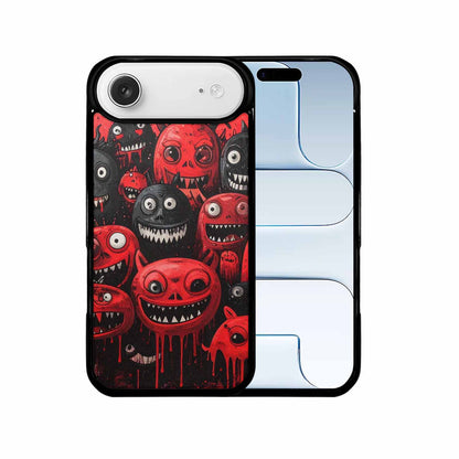 iPhone 17 Air Case — Black Red Ink Monsters General Cartoon, Custom Art Phone Cover