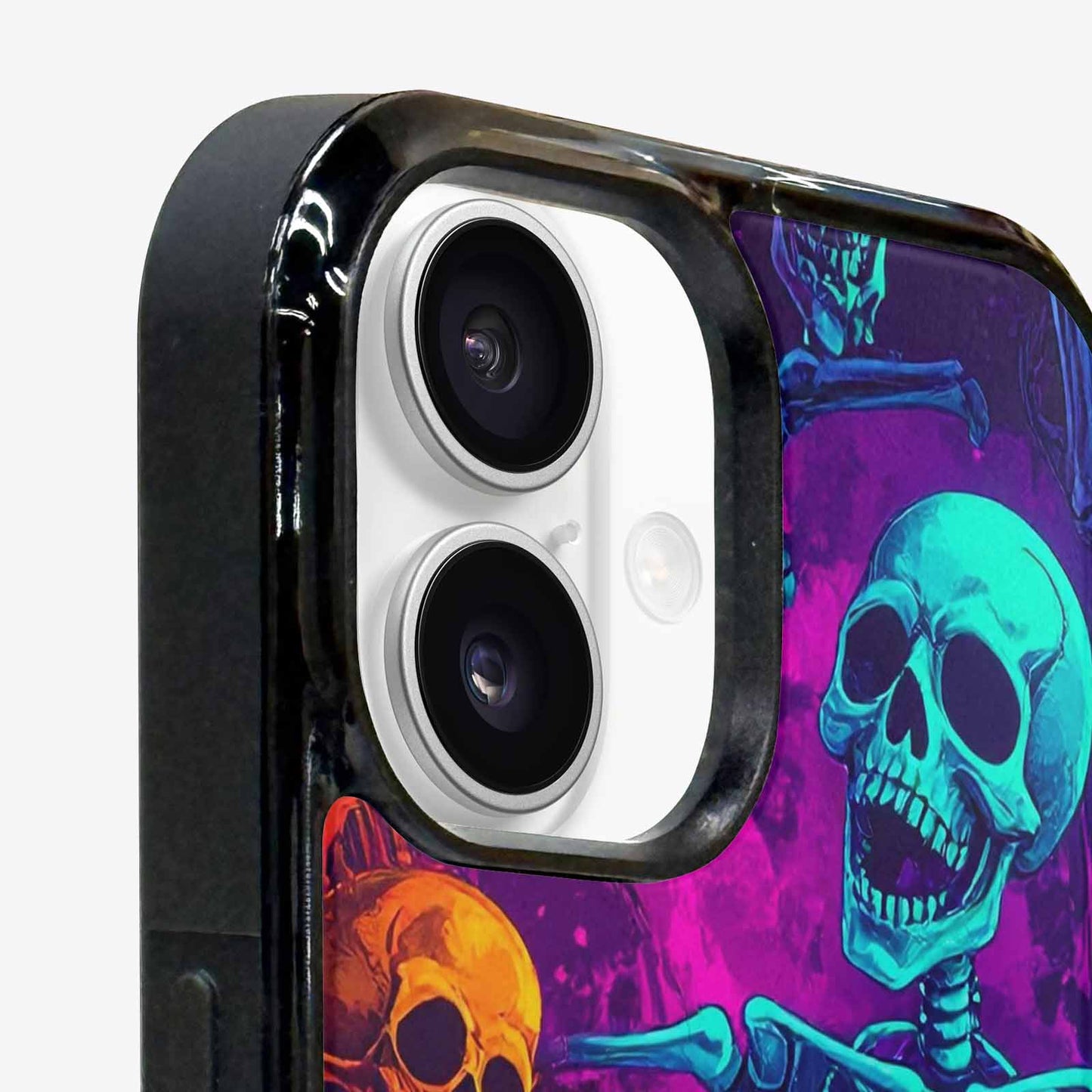 iPhone 16 Plus Case — Glowing Skeleton Pattern Hundreds Of Small, Custom Printed Phone Case