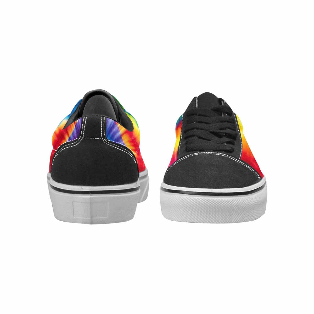 WOMEN'S Rainbow Spiral Tie Dye Alt Canvas Lace-Up Vibrant Chaos Shoes