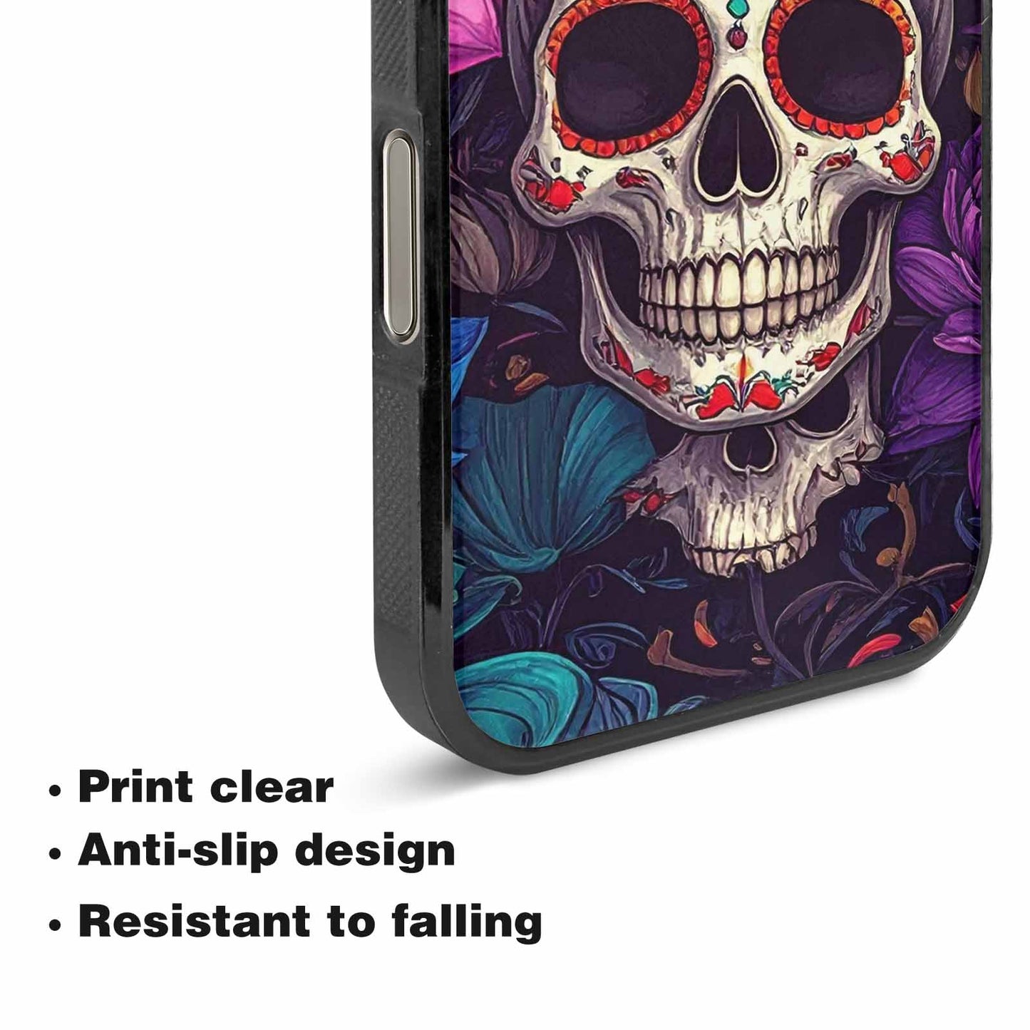 iPhone 16 Pro Case — Lotus Skulls, Custom Made Phone Cover