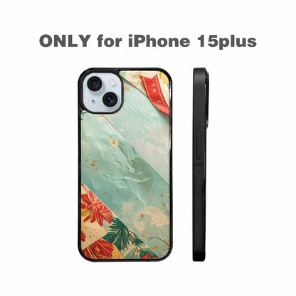 iPhone 15 Plus Case — Christmas Wrapping Paper Pattern Art Wallpaper, Custom Art Phone Cover