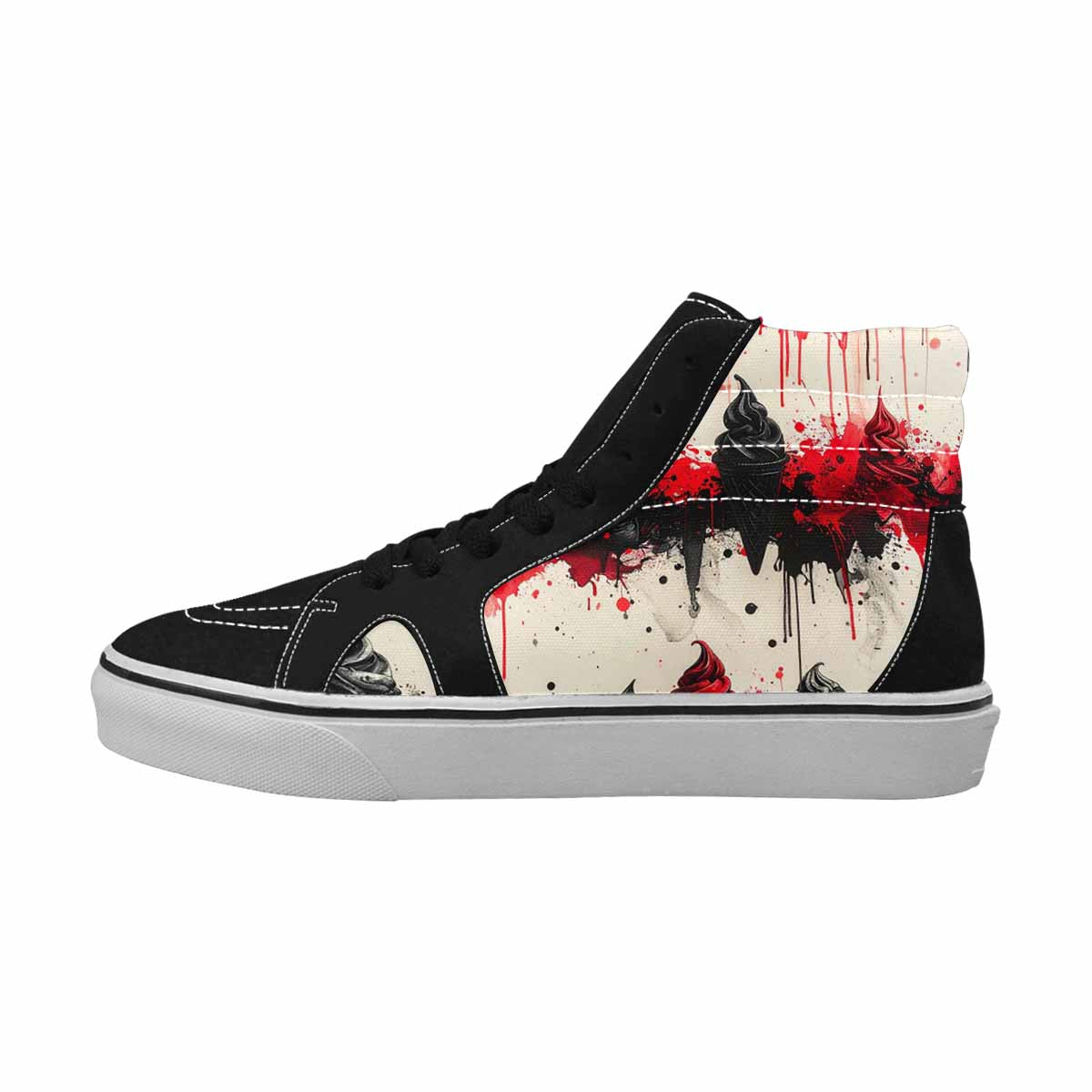 MEN'S Ice Cream Motif High Top Canvas Kaleidoscope Custom Sneakers