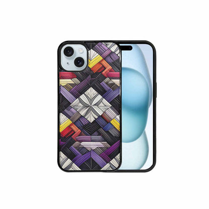 iPhone 15 Plus Case — Asexual Flag Color Theme Small Rainbow, Original Design Phone Case