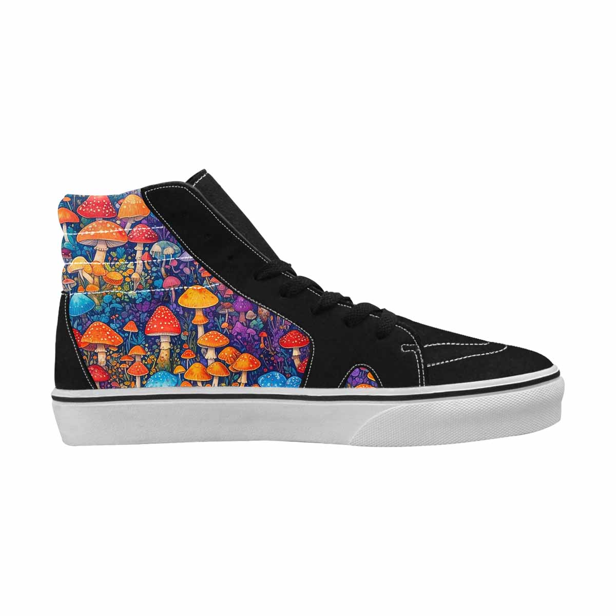 MEN'S Mushrooms (general) Mushrooms Pa High Top Canvas Cottagecore Custom Sneakers