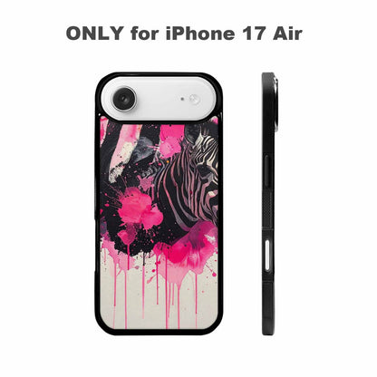 iPhone 17 Air Case — Black Pink Ink Zebra Stripe Animal, Custom Art Phone Cover