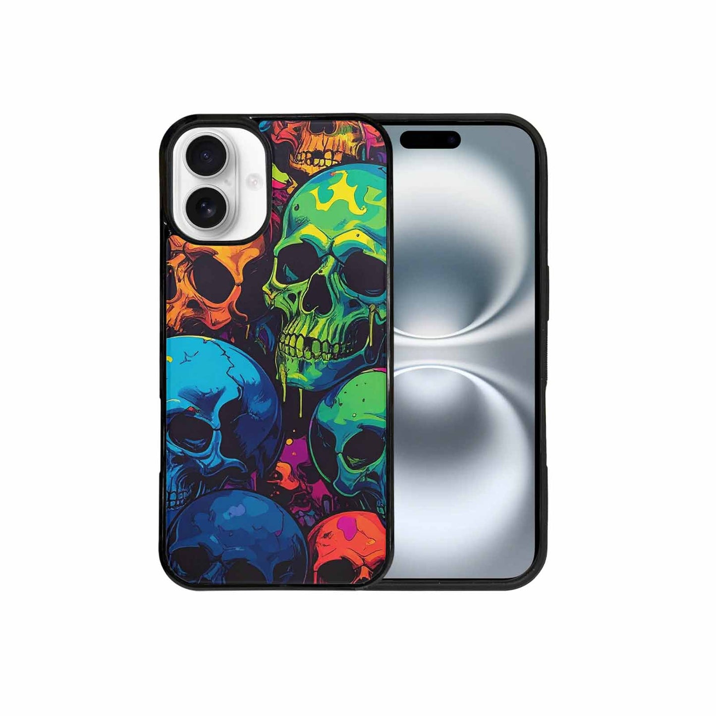 iPhone 16 Plus Case — 1000s Of Skulls Digital Camo Drip, Custom Print Case Cover