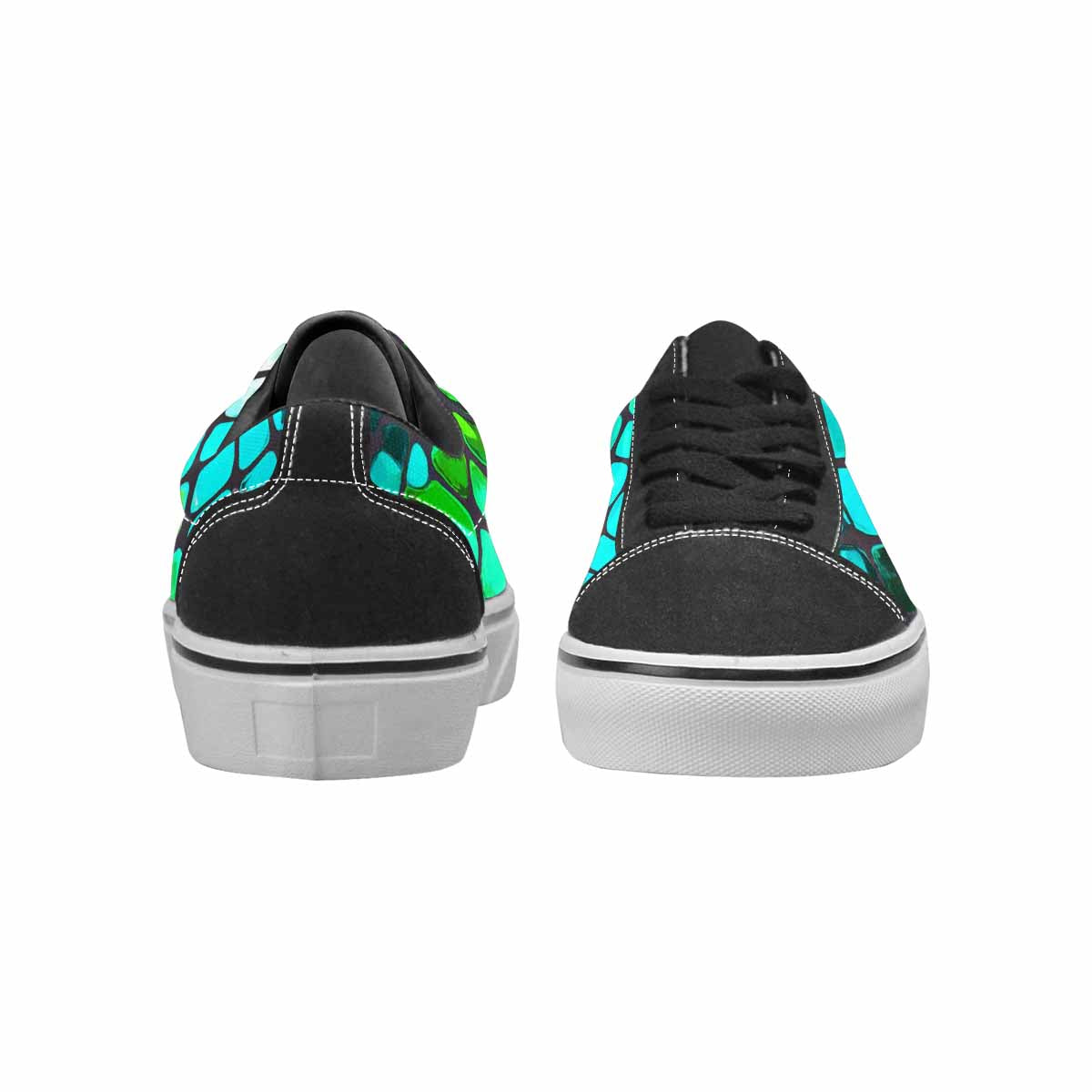 WOMEN'S Dark Snake Print Canvas Lace-Up Cottagecore Custom Shoes
