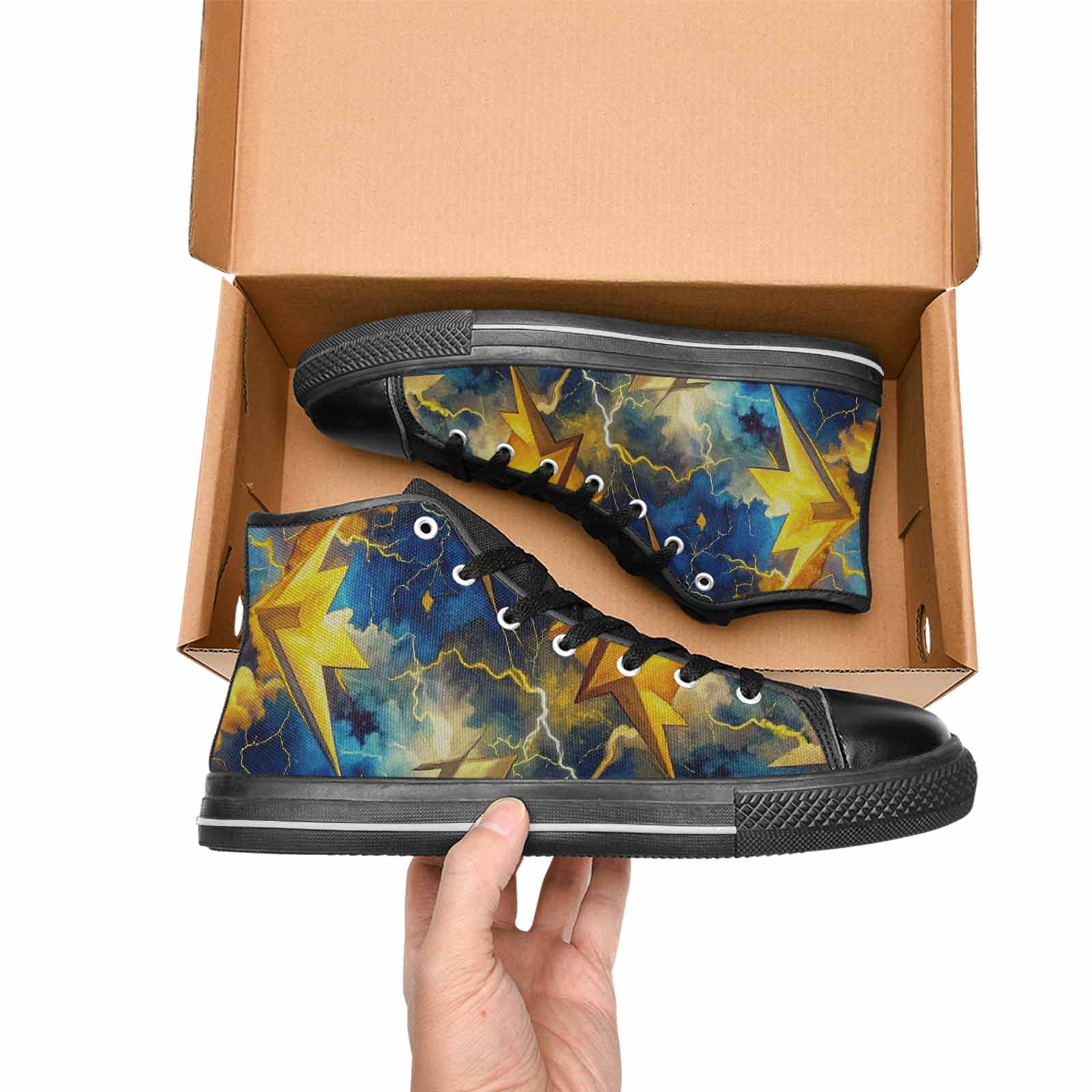 MEN'S Lightning Bolt High Top Canvas Y2K Shoes