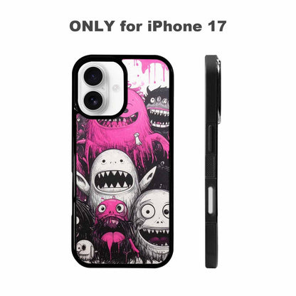 iPhone 17 Case — Monsters (general) Black &amp; Cartoon Cute, Unique Phone Case Design
