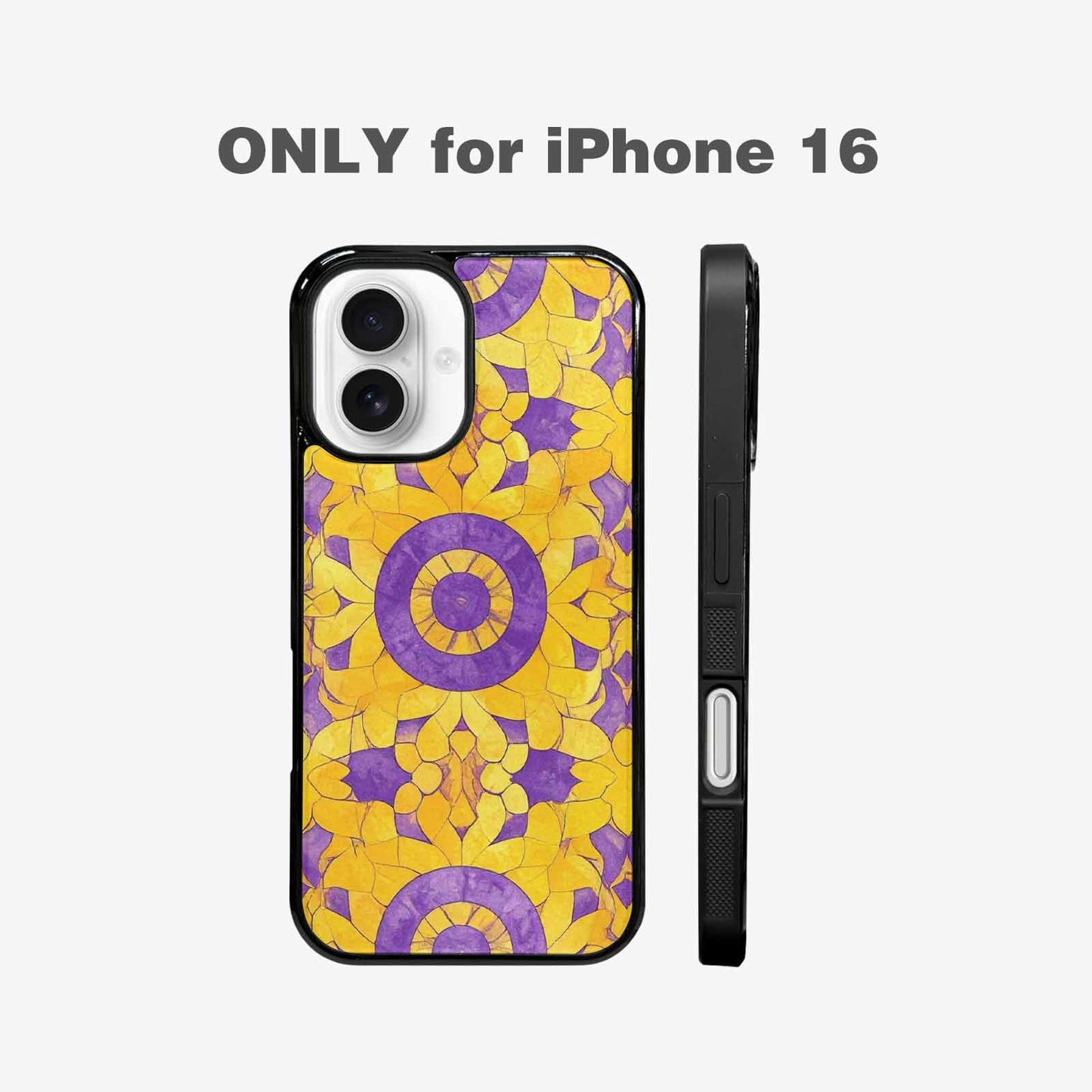 iPhone 16 Case — Intersex Flag Color Theme Small Rainbow, Custom Printed Phone Case