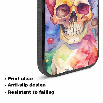 iPhone 15 Plus Case — Kulls Watercolor Skulls Small Skull Pattern, Customized Protective Case