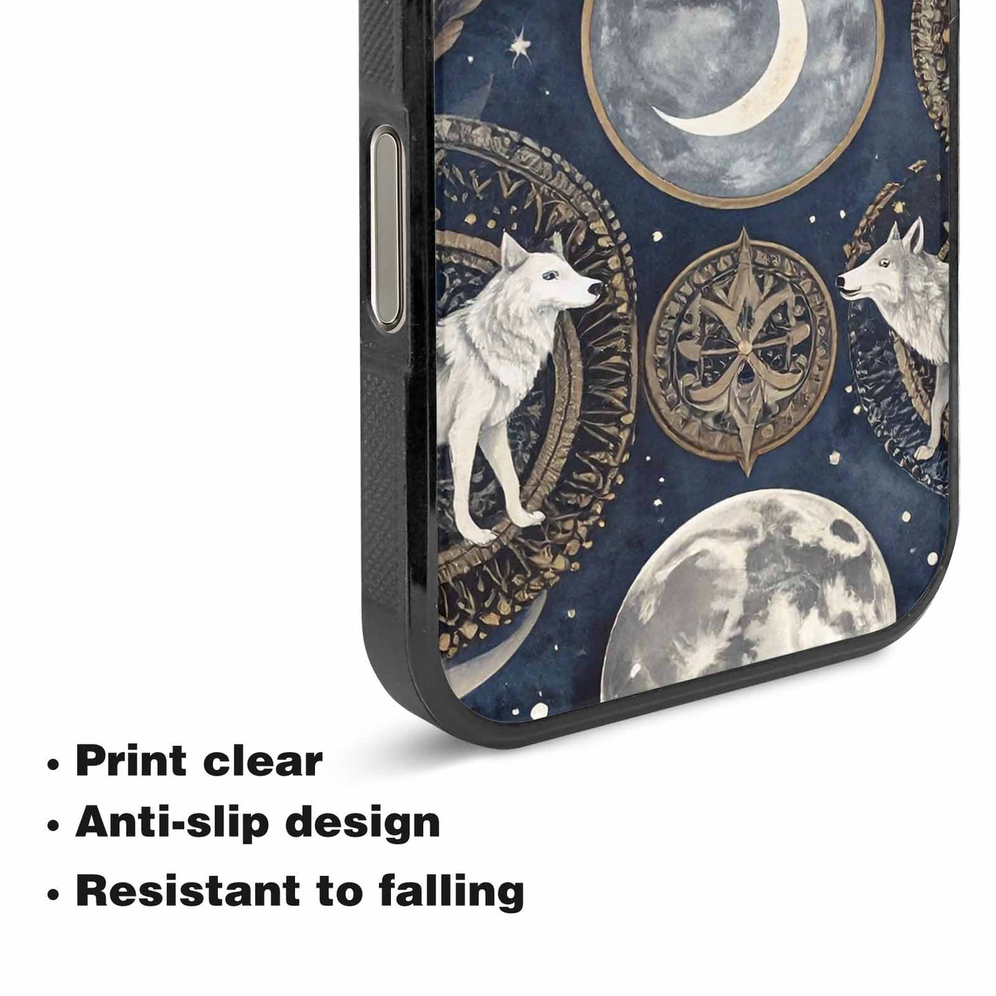 iPhone 16 Pro Max Case — Wolves Everywhere Collage Overlap Small Wolf, Custom Print Case Cover