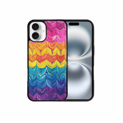 iPhone 16 Plus Case — Pansexual Flag Color Theme Small Rainbow, Customized Protective Case
