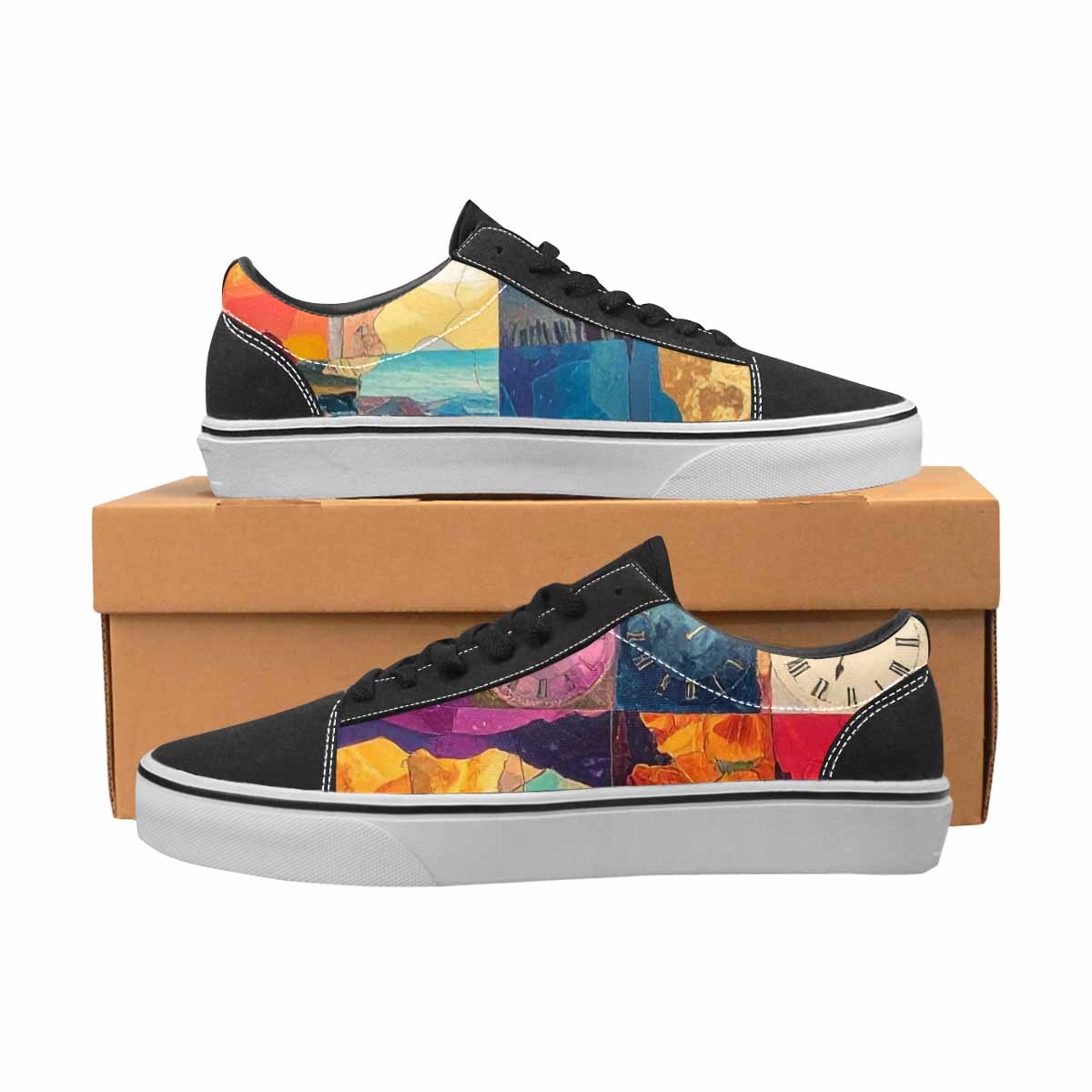 WOMEN'S Surreal Dream Fragment Lace-Up Canvas Kaleidoscope Custom Sneakers
