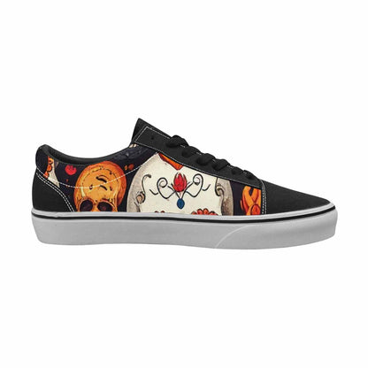 MEN'S Skull Canvas Lace-Up Wallpaper Art Custom Shoes