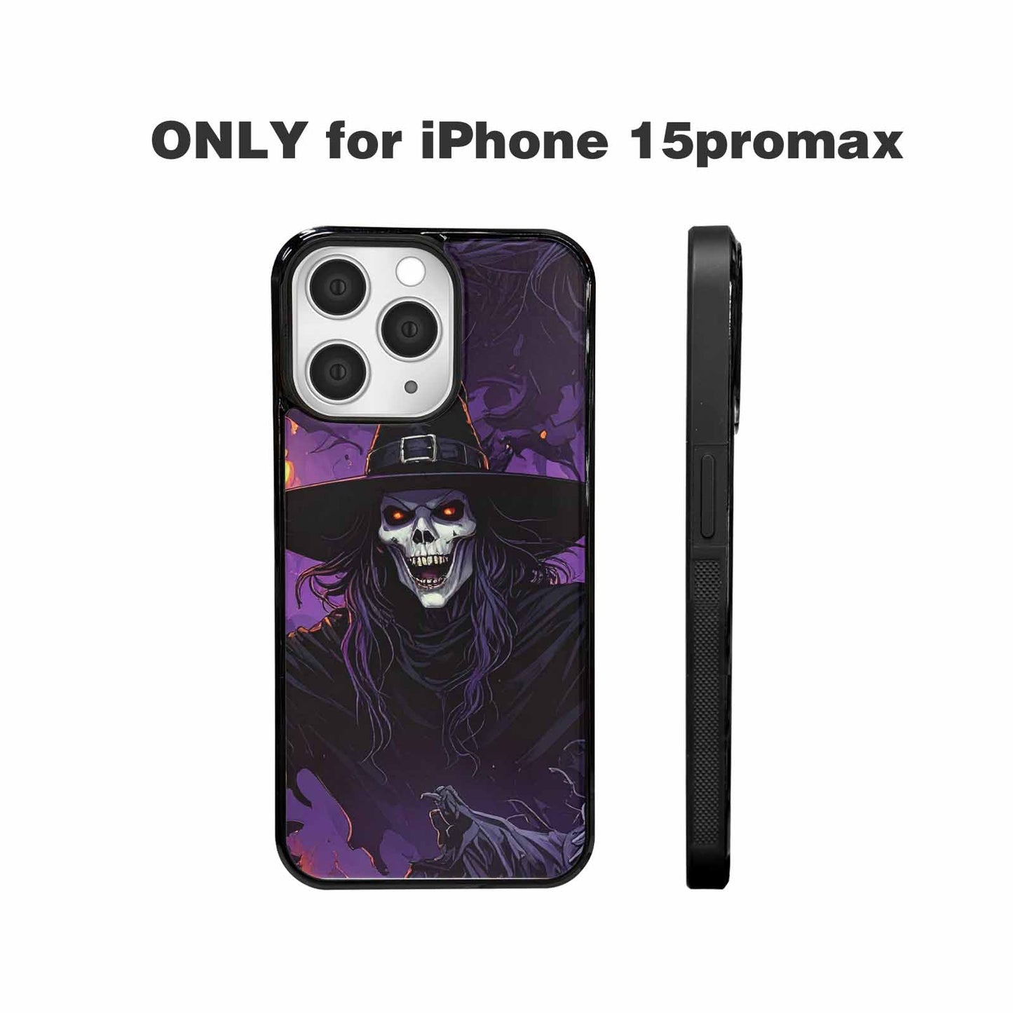 iPhone 15 Pro Max Case — Scary Horror Halloween Art Print Edge, Personalized Phone Case