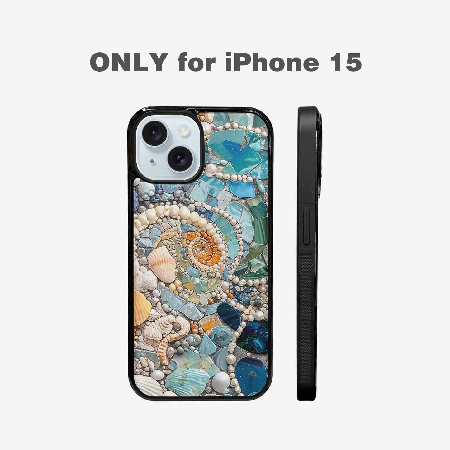 iPhone 15 Case — Seashell Collage Seashell Collage Pattern Hundreds, Custom Printed Phone Case
