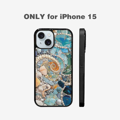 iPhone 15 Case — Seashell Collage Seashell Collage Pattern Hundreds, Custom Printed Phone Case