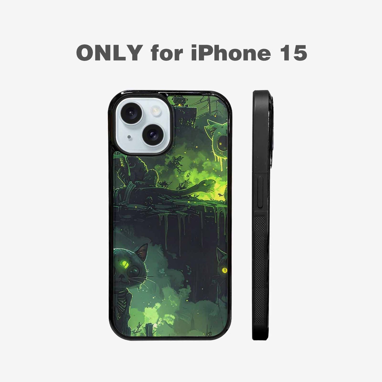 iPhone 15 Case — Toxic Melting Skeleton Cats Small Toxic, Original Design Phone Case