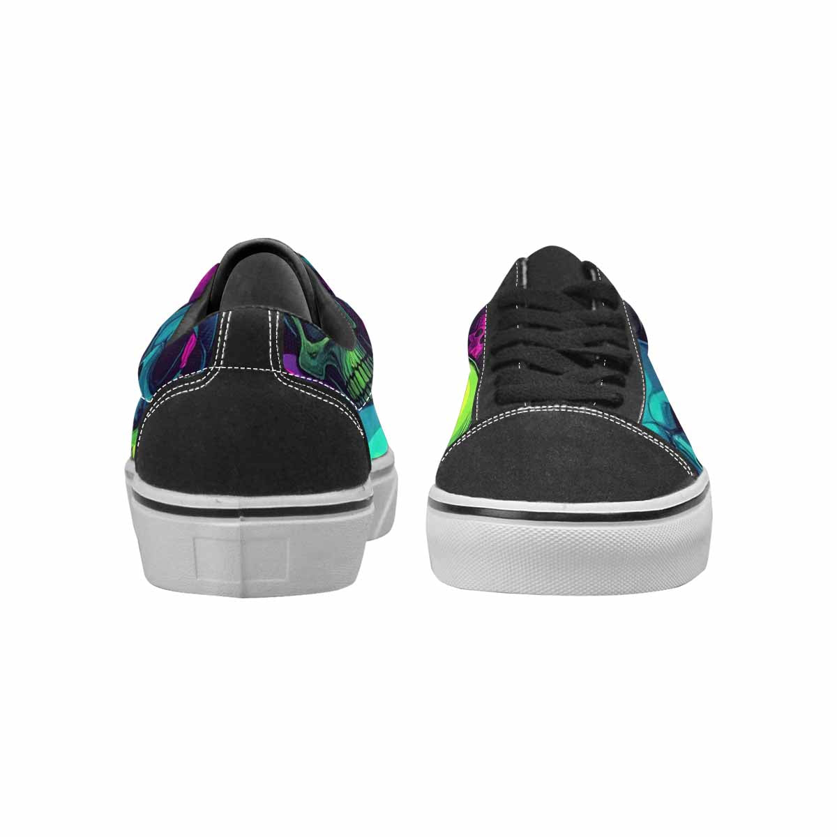 WOMEN'S Skulls - Neon Canvas Lace-Up Vivid Custom Shoes