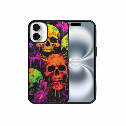 iPhone 16 Plus Case — Vibrant Camo 1000\'s Of Skeletons Neon, Original Design Phone Case