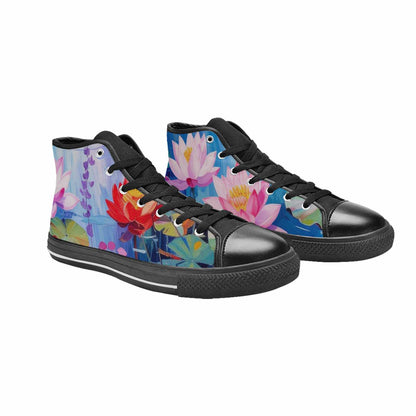WOMEN'S Monet-Style Impressionist Water High Top Canvas Y2K Custom Shoes