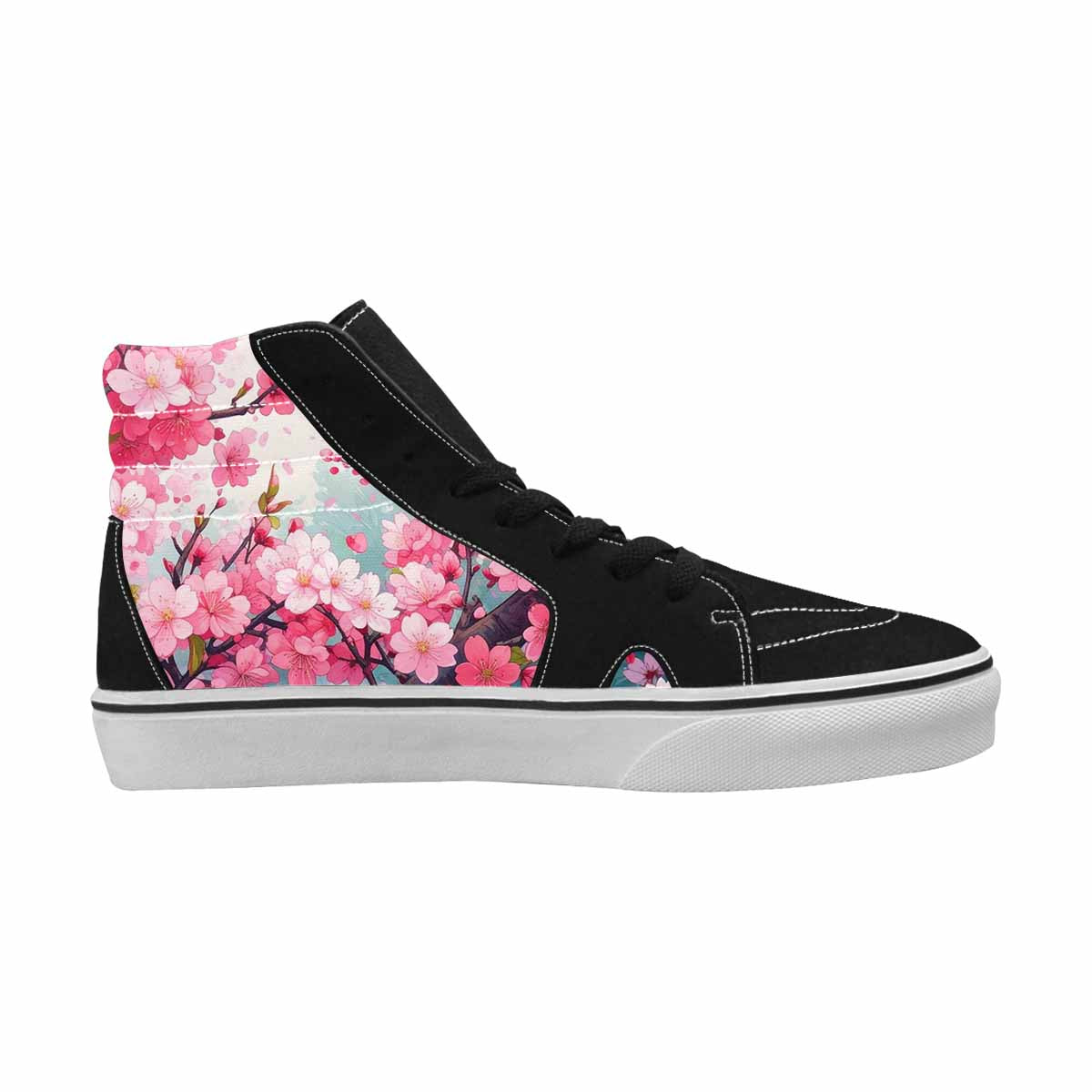 MEN'S Cherry Blossom Branch High Top Canvas Vivid Sneakers