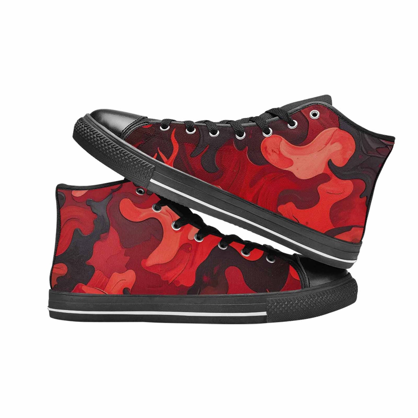 MEN'S Military Camouflage Blotch High Top Canvas Vivid Custom Sneakers