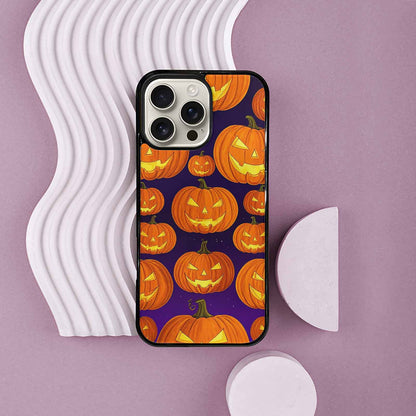 iPhone 16 Pro Max Case — Halloween Jackolantern Purple Sky Custom, Custom Print Case Cover