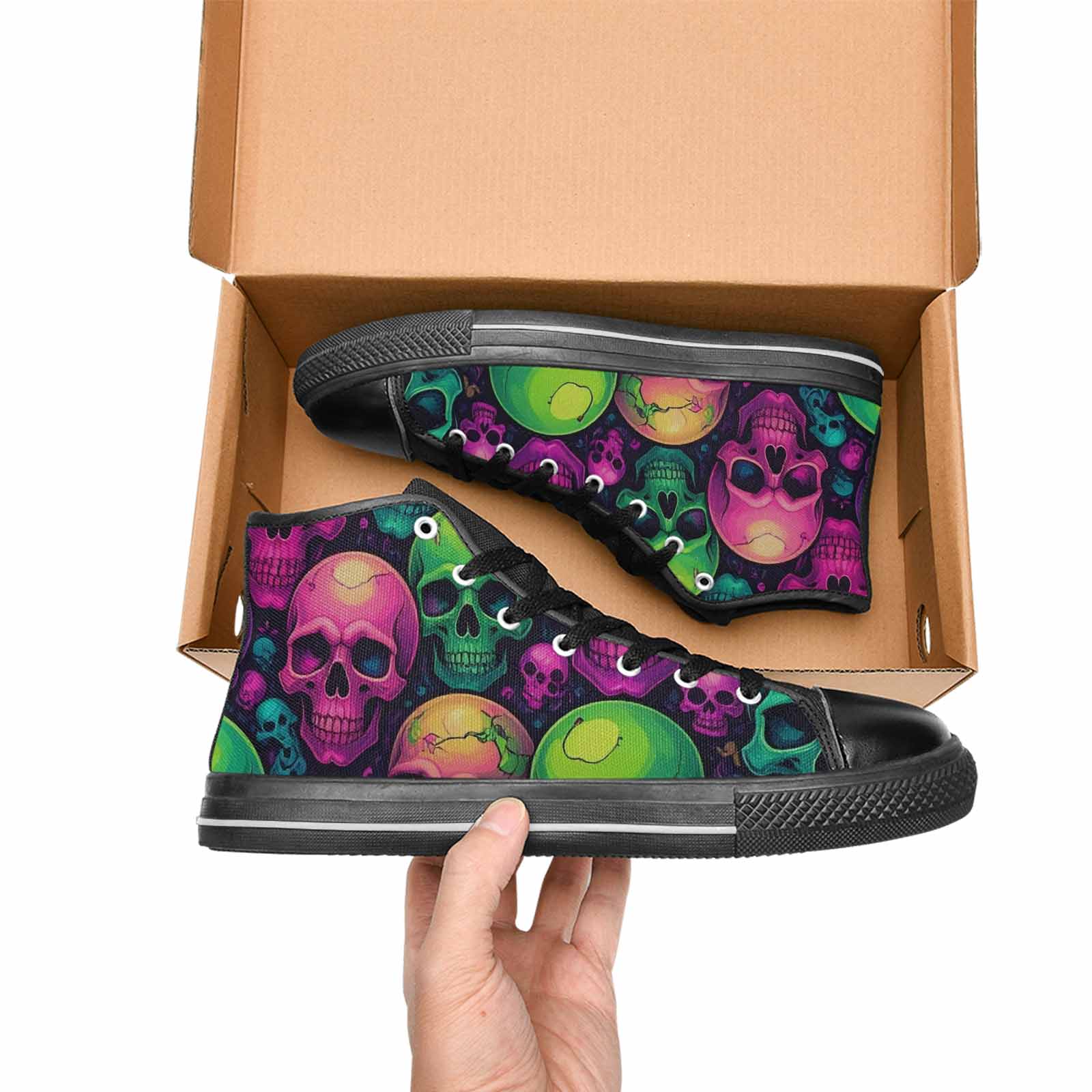 MEN'S Skulls - Neon High Top Canvas Aesthetic Sneakers