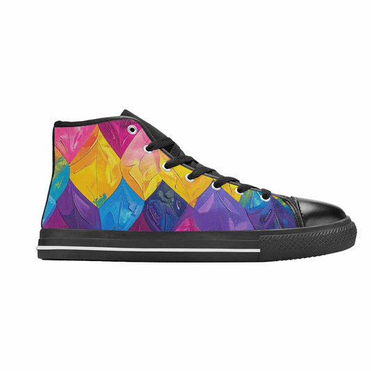 MEN'S Pansexual Flag Color High Top Canvas Surreal Custom Shoes