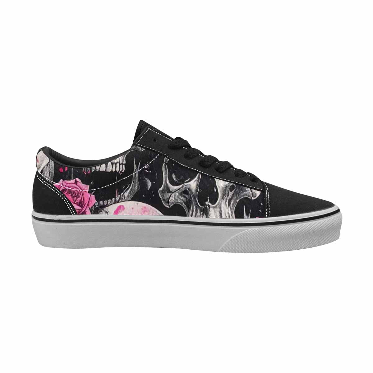 WOMEN'S Skull Roses Lace-Up Canvas Kaleidoscope Sneakers