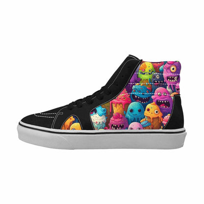 MEN'S Melting Ice Cream Monster High Top Canvas Vivid Custom Sneakers