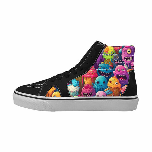 MEN'S Melting Ice Cream Monster High Top Canvas Vivid Custom Sneakers