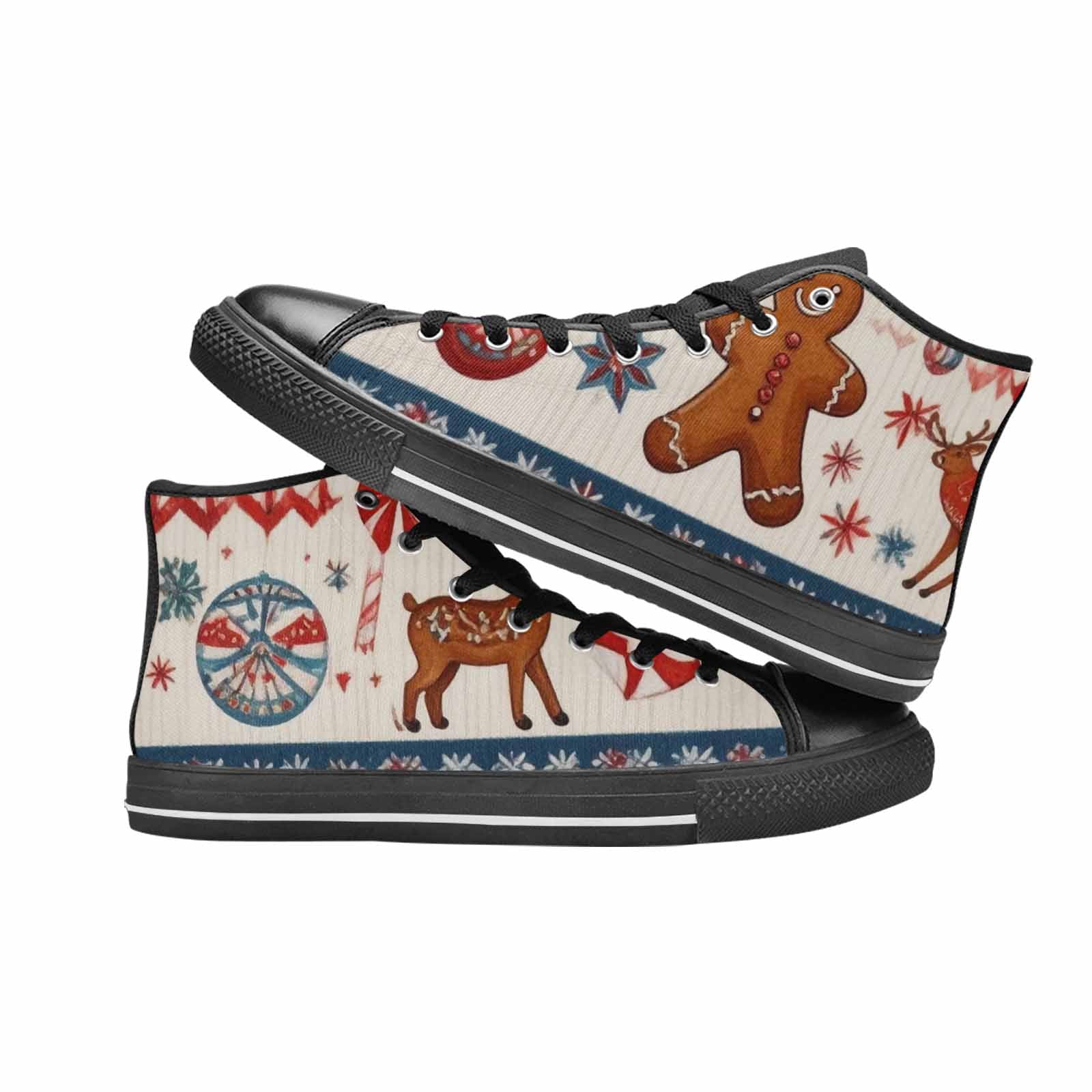 WOMEN'S Christmas Holly Snowflake High Top Canvas Aesthetic Sneakers