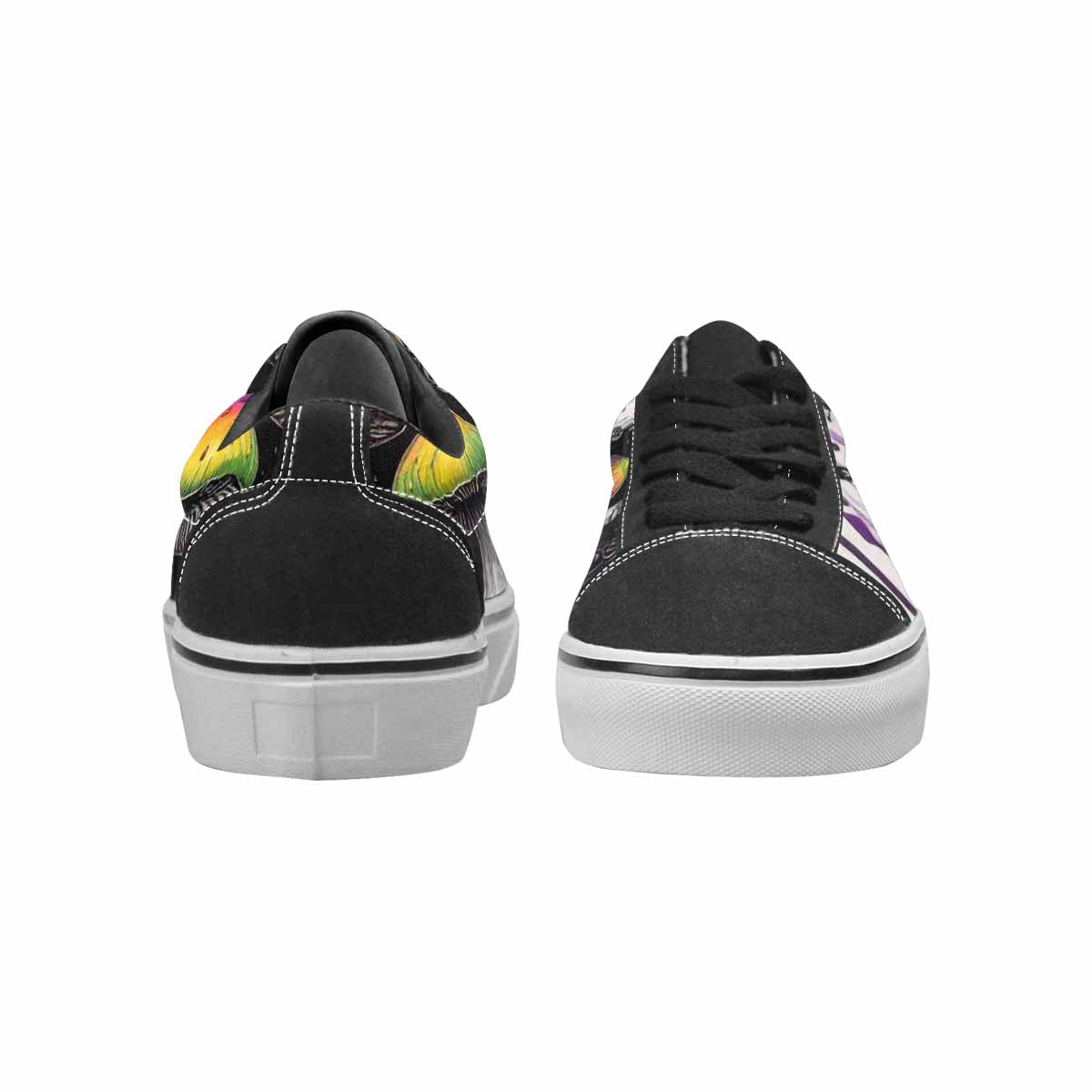WOMEN'S Rainbow Drip Mushrooms Lace-Up Canvas Melting Art Custom Sneakers
