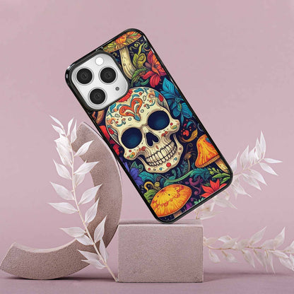 iPhone 15 Pro Max Case — Mushrooms And Skulls, Custom Phone Case