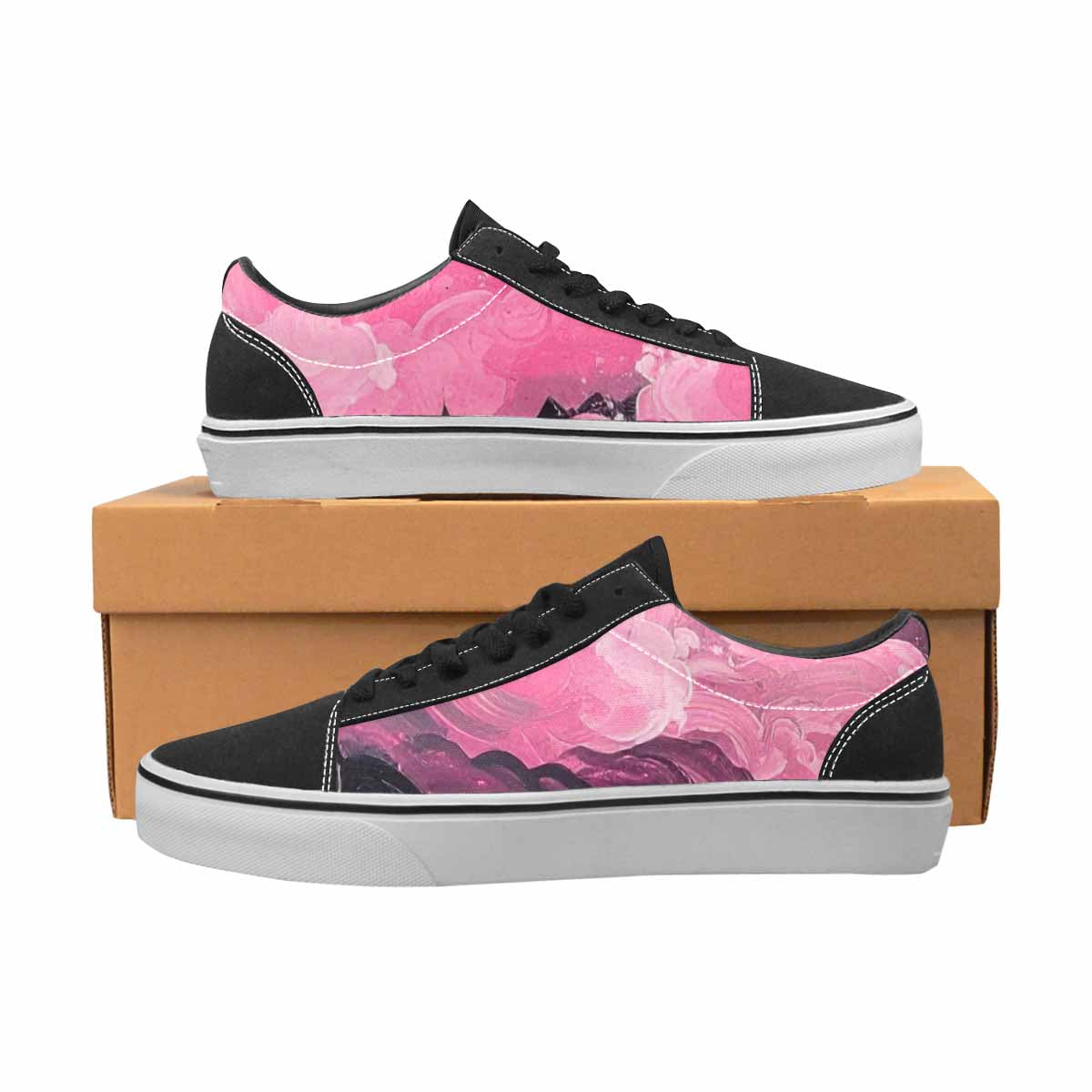 WOMEN'S Van Gogh Swirl Lace-Up Canvas Neon Fantasy Custom Shoes