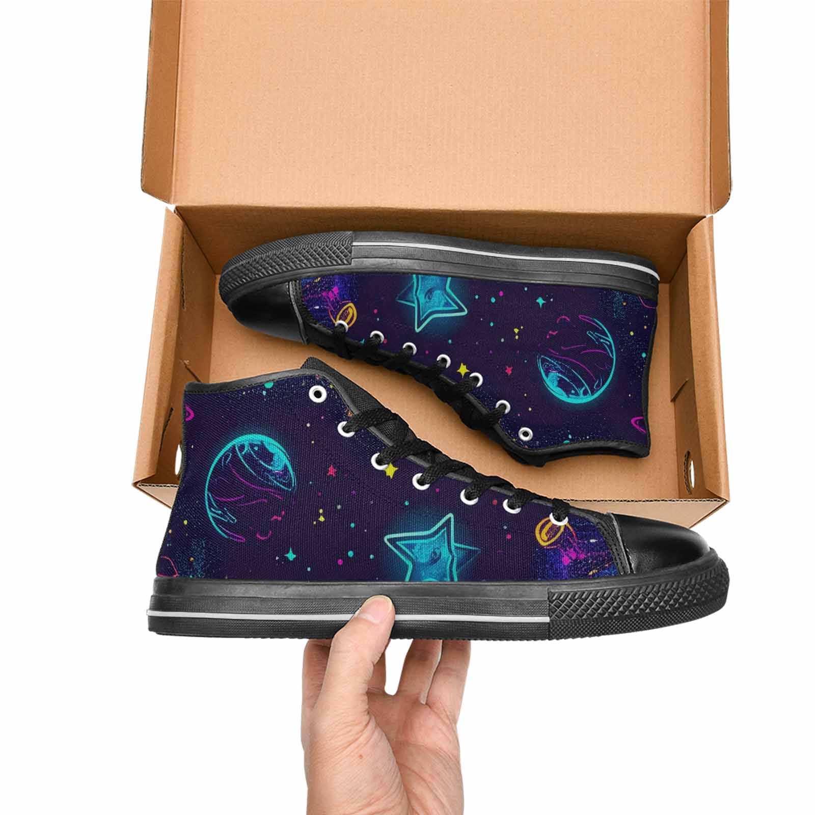WOMEN'S Space Galaxy Astronaut High Top Canvas Y2K Shoes