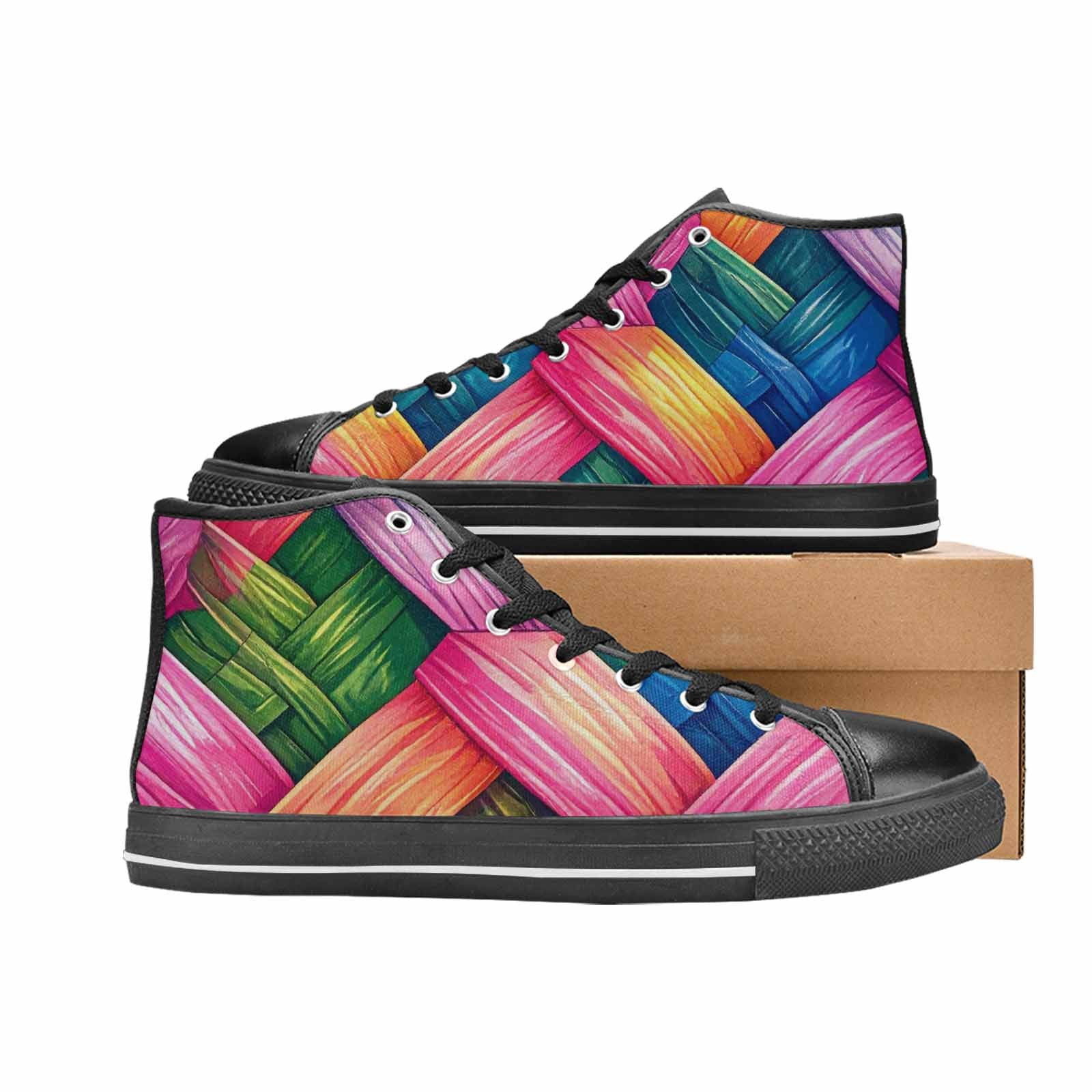 MEN'S Polysexual Flag Color High Top Canvas Dark Academia Custom Shoes