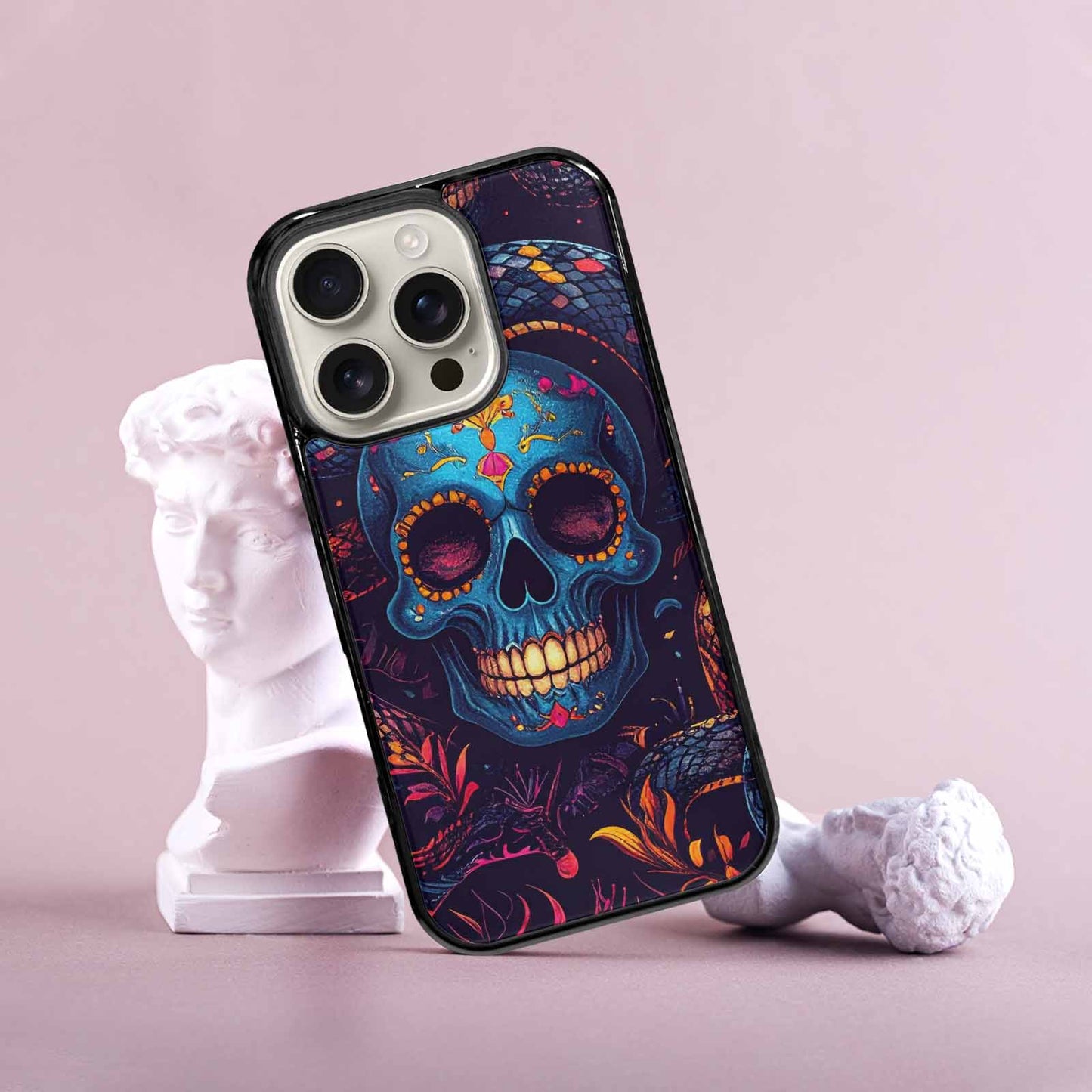 iPhone 16 Pro Case — Snake Skulls Print Custom, Custom Designed Case Cover