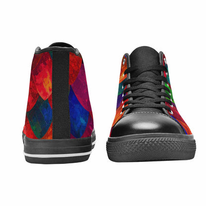 MEN'S Dark Snake Print High Top Canvas Aesthetic Shoes