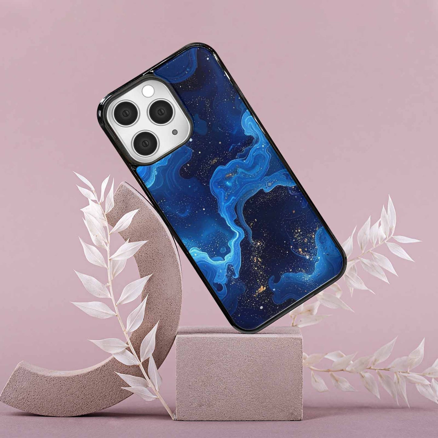 iPhone 15 Pro Max Case — Galaxy Art Blue Starfield Small Galaxy, Custom Art Phone Cover