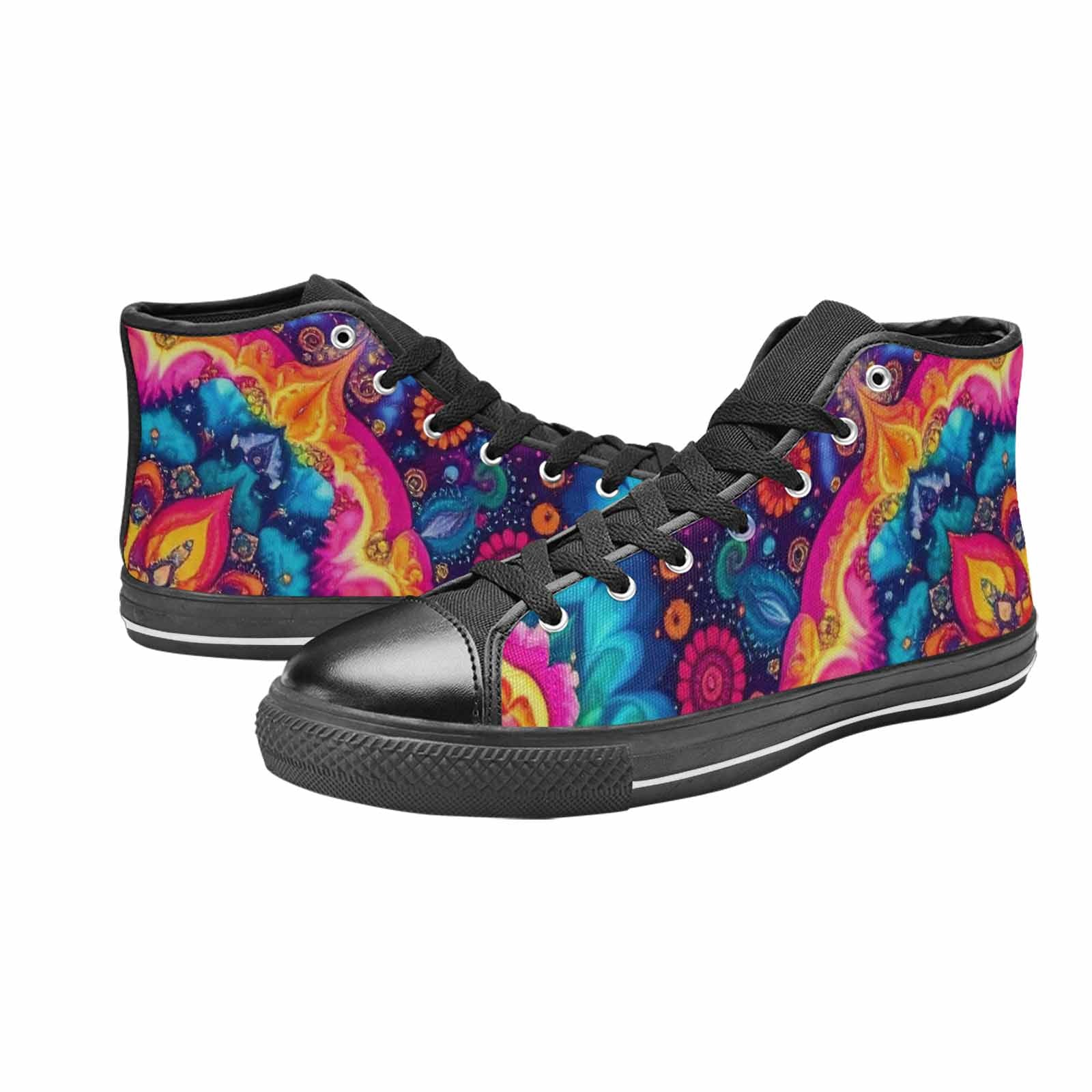 WOMEN'S Tie Dye Mandala High Top Canvas Cottagecore Shoes